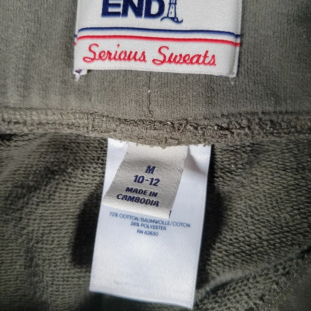 Lands' End Serious Sweats Joggers Womens Size M 10-12 Olive Green Tapered Pants - Picture 5 of 13